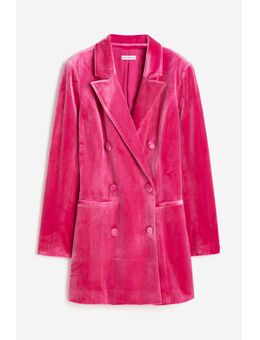 H & M - Velvet Exec Blazer Dress - Roze