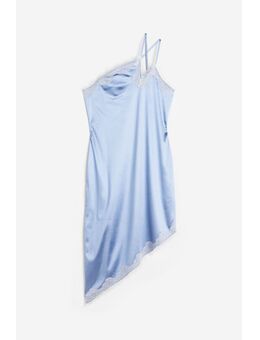 H & M - Satijnen one-shoulderjurk - Blauw