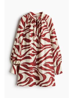 H & M - Oversized jurk met strikbandjes - Rood