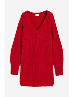 H & M - Ribgebreide jurk - Rood