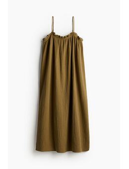 H & M - Katoenen jurk met volantrandje - Groen