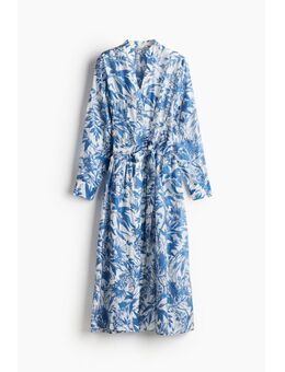 H & M - Overhemdjurk met strikceintuur - Blauw