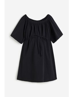 H & M - MAMA Katoenen off-the-shoulderjurk - Zwart