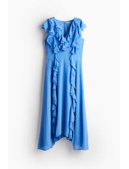 H & M - Chiffon jurk met volants - Blauw