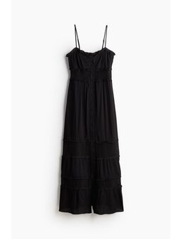 H & M - Maxi-jurk met kanten biezen - Zwart