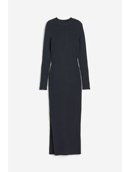 H & M - Lange ribgebreide jurk - Zwart