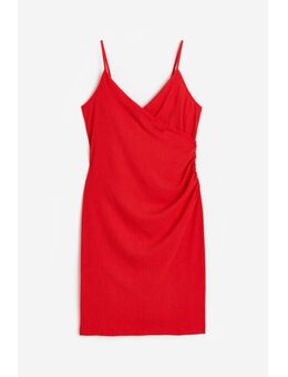 H & M - Gedrapeerde tricot jurk - Rood