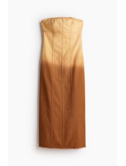 H & M - Bandeaujurk met rafelranden - Beige