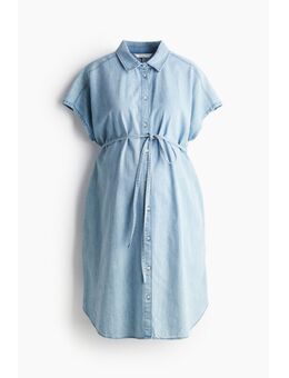 H & M - MAMA Denim jurk met strikceintuurtje - Blauw
