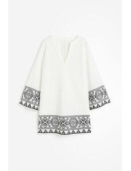 H & M - Tuniekjurk met borduursel - Wit