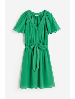 H & M - Chiffon jurk met V-hals - Groen