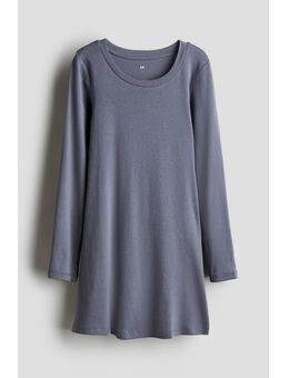 H & M - Tricot jurk met lange mouwen - Blauw