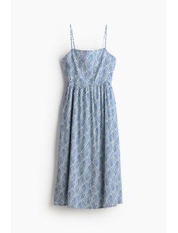 H & M - Midi-jurk van linnenmix - Blauw