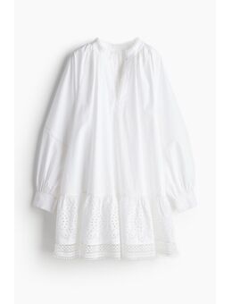 H & M - Jurk met broderie anglaise - Wit
