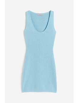 H & M - Mouwloze gebreide jurk - Blauw
