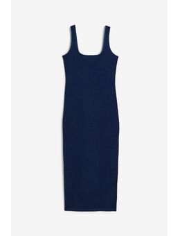 H & M - Indigo Knit Modern Midi Dress - Blauw