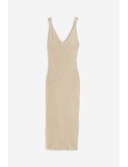 H & M - Ribgebreide bodyconjurk - Beige