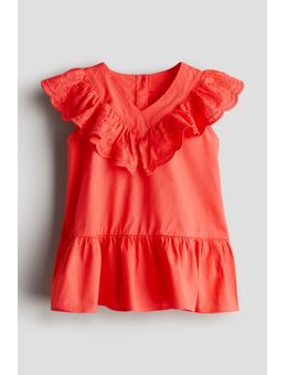 H & M - Katoenen jurk met volants - Rood