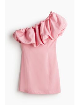 H & M - One-shoulder mini-jurk - Roze