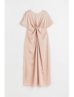 H & M - MAMA Satijnen jurk met geknoopt detail - Oranje
