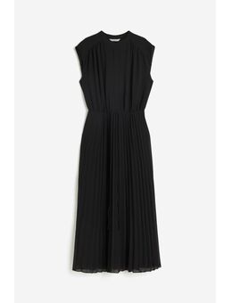 H & M - Plisséjurk van chiffon - Zwart