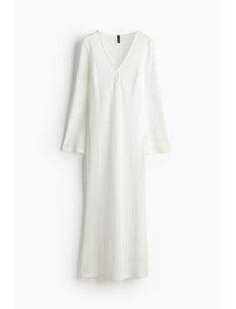 H & M - Gebreide jurk met gehaakte look - Wit