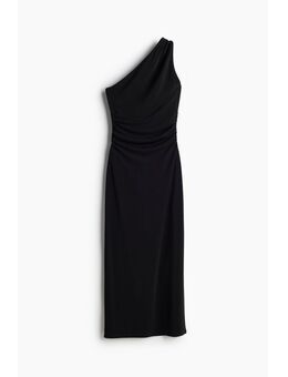 H & M - Tricot one-shoulderjurk - Zwart