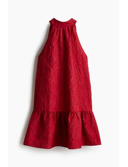 H & M - Jacquardgeweven jurk met strik - Rood