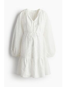 H & M - MAMA Jurk met broderie anglaise - Wit