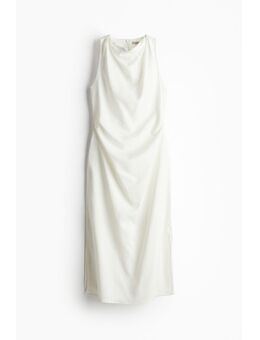 H & M - Gedrapeerde jurk van linnenmix - Wit