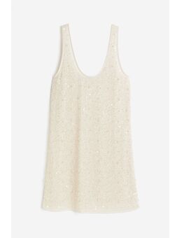H & M - Mini-jurk met kralenborduursel - Wit