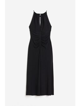 H & M - Gedrapeerde tricot jurk - Zwart