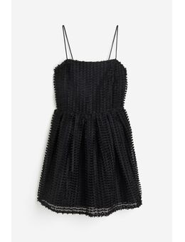 H & M - Structuurgeweven mini-jurk - Zwart