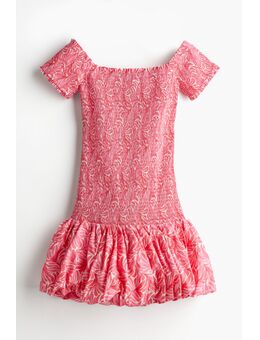 H & M - Gesmokte off-the-shoulderjurk - Roze