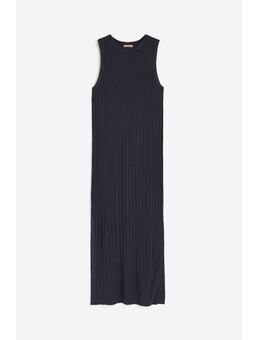 H & M - Ribgebreide jurk - Zwart