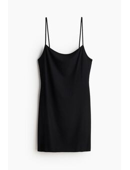 H & M - Geribde strappy jurk - Zwart