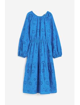 H & M - Jurk met broderie anglaise - Blauw