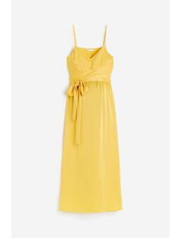 H & M - MAMA Lange satijnen jurk - Geel