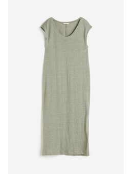 H & M - Jurk van linnen tricot - Groen