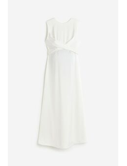 H & M - MAMA Satijnen jurk - Wit