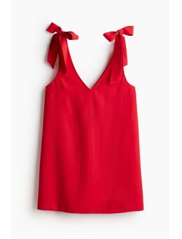 H & M - A-linejurk met strikbanden - Rood