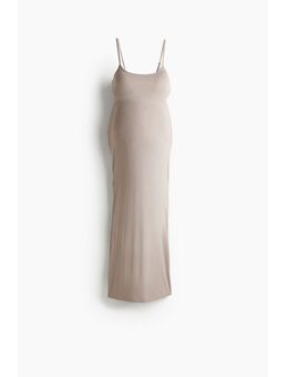 H & M - MAMA Lange geribde jurk - Bruin