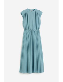 H & M - Plisséjurk van chiffon - Turquoise