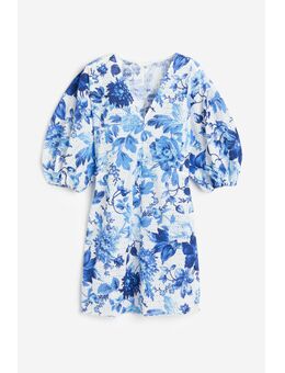 H & M - Jurk met broderie anglaise - Blauw