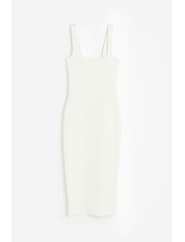 H & M - Wide Scrunchie Midi Dress - Wit