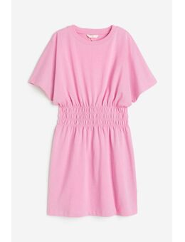 H & M - T-shirtjurk met gesmokte taille - Roze