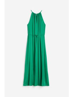 H & M - Lange satijnen jurk - Groen