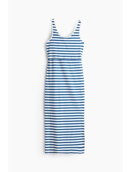 H & M - MAMA Geribde voedingsjurk - Blauw