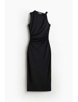 H & M - Ingerimpelde midi-jurk - Zwart