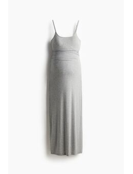 H & M - MAMA Lange geribde jurk - Grijs